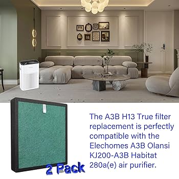 □[K] 未使用　空気清浄機 Elecs KJ200-A3B 15畳相当 Amazon.co.jp: 4 IN 1 交換用フィルター Olansi KJ200-A3B